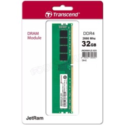 Barrette mémoire 32Go DIMM DDR4 Transcend JetRam 2666Mhz (Vert)