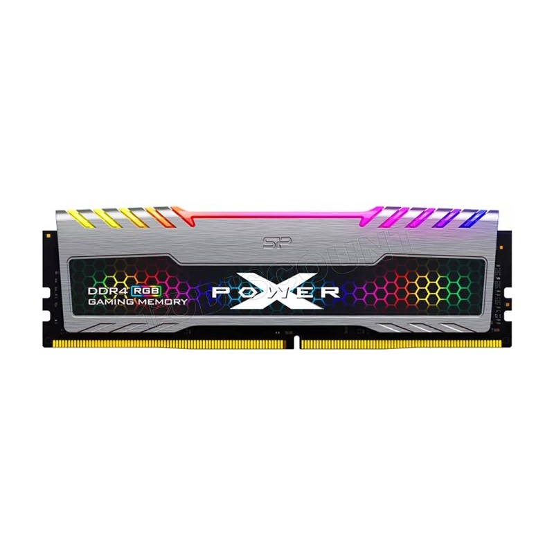 Kit Barrettes mémoire 16Go (2x8Go) DIMM DDR4 Silicon Power XPower Turbine RGB  3200Mhz (Gris)