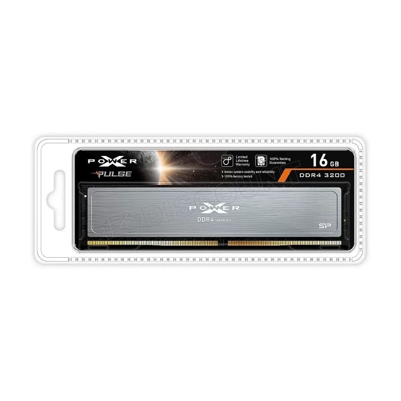 Barrette mémoire 16Go DIMM DDR4 Silicon Power XPower Pulse  3200Mhz (Argent)