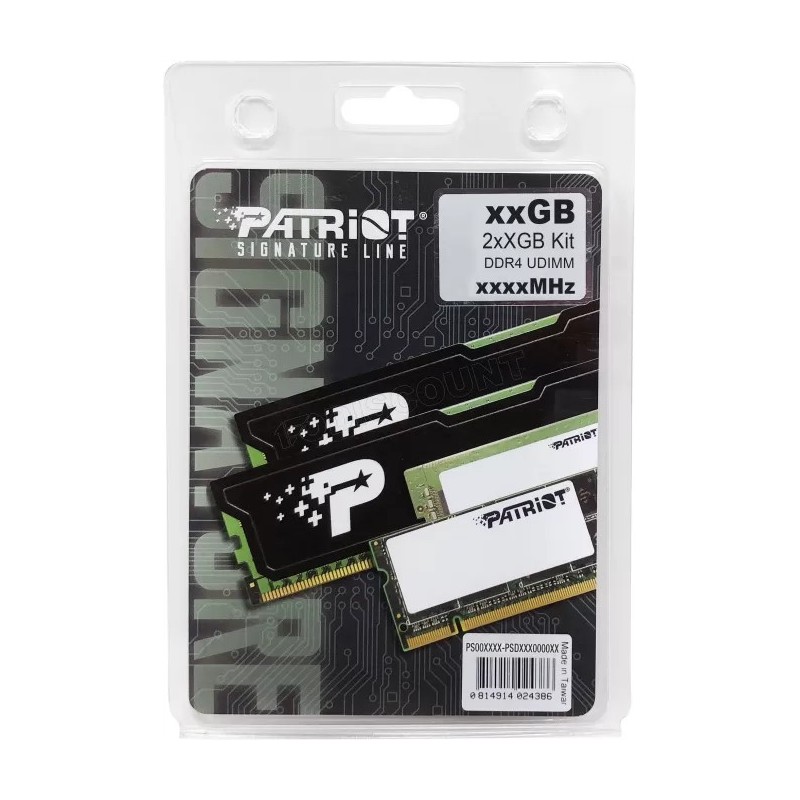 Kit Barrettes mémoire 32Go (2x16Go) DIMM DDR4 Patriot Signature Line  3200Mhz (Noir)