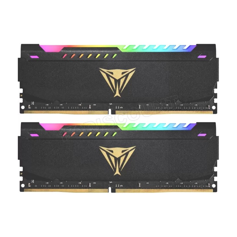 Kit Barrettes mémoire 16Go (2x8Go) DIMM DDR4 Patriot Viper RGB  3200Mhz (Noir)