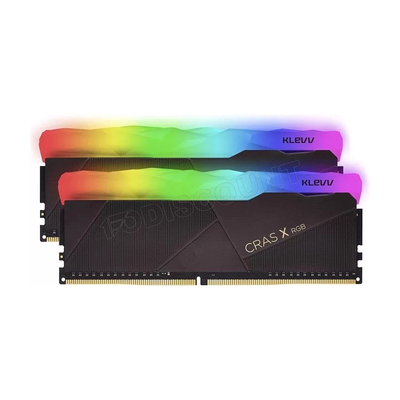 Kit Barrettes mémoire 32Go (2x16Go) DIMM DDR4 Klevv Cras X RGB  3200Mhz (Noir)