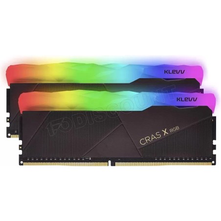 Kit Barrettes mémoire 32Go (2x16Go) DIMM DDR4 Klevv Cras X RGB  3200Mhz (Noir)