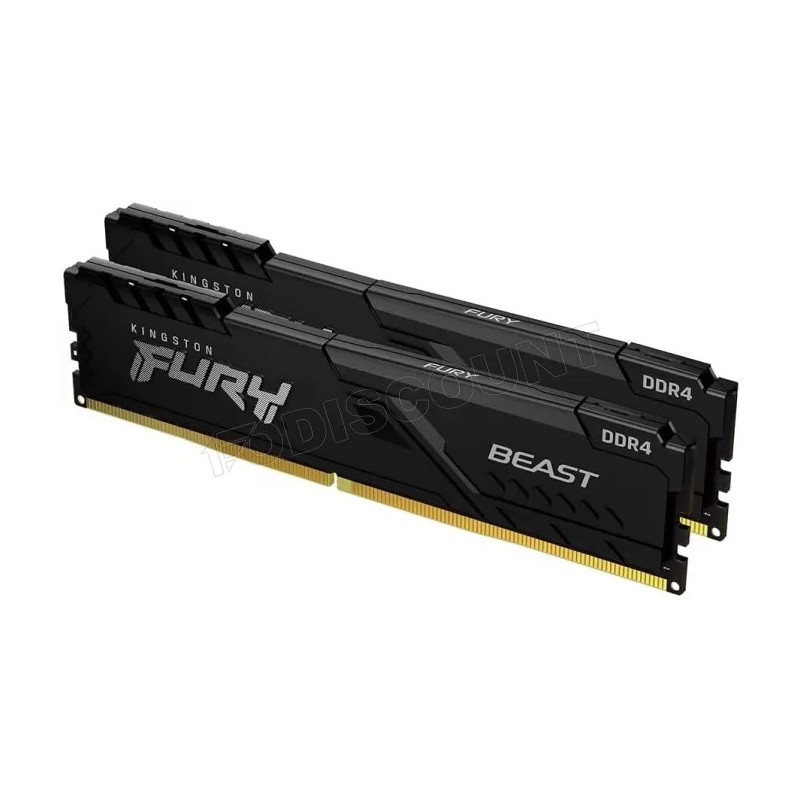 Kit Barrettes mémoire 32Go (2x16Go) DIMM DDR4 Kingston Fury Beast  3600Mhz (Noir)