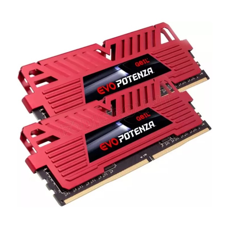 Kit Barrettes mémoire 16Go (2x8Go) DIMM DDR4 GeIL Evo Potenza 3600Mhz (Rouge)