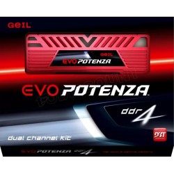 Kit Barrettes mémoire 16Go (2x8Go) DIMM DDR4 GeIL Evo Potenza 3600Mhz (Rouge)