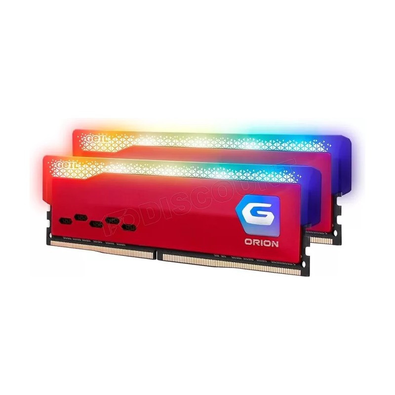 Kit Barrettes mémoire 32Go (2x16Go) DIMM DDR4 GeIL Orion RGB 3200Mhz AMD (Rouge)