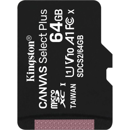 Carte mémoire Micro SD Kingston Canvas Select Plus - 64Go