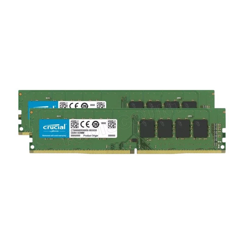 Kit Barrettes mémoire 32Go (2x16Go) DIMM DDR4 Crucial Classic 3200Mhz (Vert)