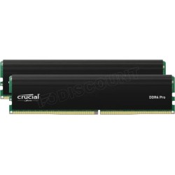 Kit Barrettes mémoire 32Go (2x16Go) DIMM DDR4 Crucial Pro  3200Mhz (Noir)