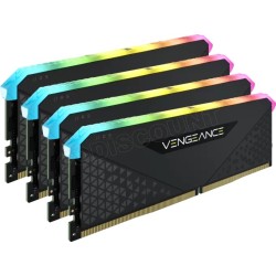 Kit Barrettes mémoire 32Go (4x8Go) DIMM DDR4 Corsair Vengeance RS RGB  3200Mhz (Noir)