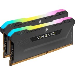 Kit Barrettes mémoire 32Go (2x16Go) DIMM DDR4 Corsair Vengeance RT RGB  3600Mhz (Noir)