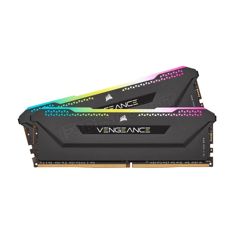 Kit Barrettes mémoire 32Go (2x16Go) DIMM DDR4 Corsair Vengeance RT RGB  3600Mhz (Noir)