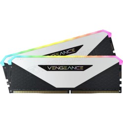 Kit Barrettes mémoire 32Go (2x16Go) DIMM DDR4 Corsair Vengeance RT RGB PC25600 (3200MHz) (Blanc/Noir)