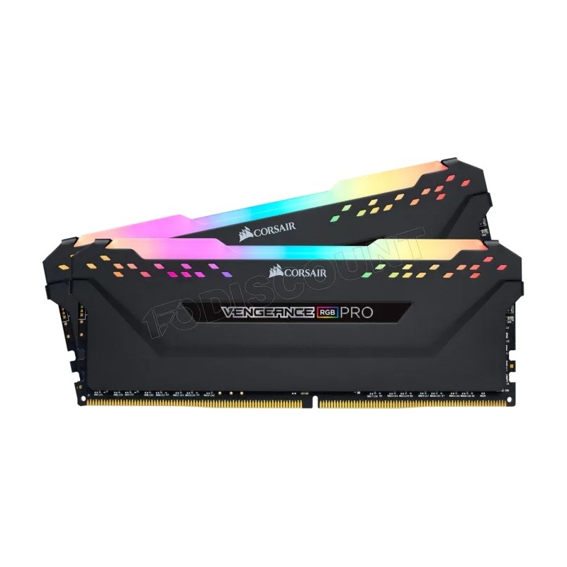 Kit Barrettes mémoire 32Go (2x16Go) DIMM DDR4 Corsair Vengeance Pro RGB  3200Mhz (Noir)