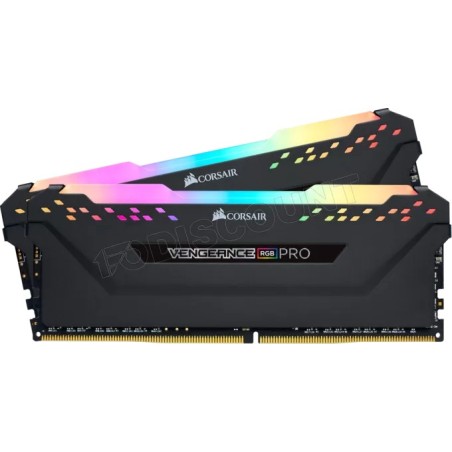 Kit Barrettes mémoire 32Go (2x16Go) DIMM DDR4 Corsair Vengeance Pro RGB  3200Mhz (Noir)