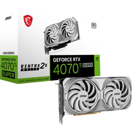 Carte Graphique Nvidia MSI GeForce RTX 4070 Ti Super Ventus 2X White OC 16Go