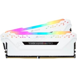 Kit Barrettes mémoire 16Go (2x8Go) DIMM DDR4 Corsair Vengeance Pro RGB  3600Mhz (Blanc) optimisé Intel