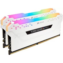 Kit Barrettes mémoire 16Go (2x8Go) DIMM DDR4 Corsair Vengeance Pro RGB  3600Mhz (Blanc) optimisé Intel