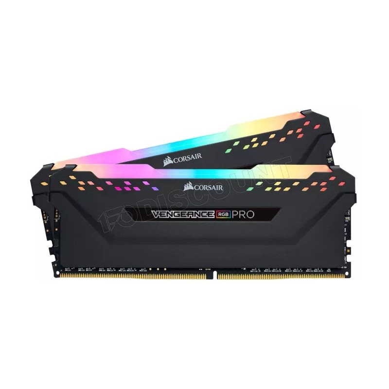 Kit Barrettes mémoire 16Go (2x8Go) DIMM DDR4 Corsair Vengeance Pro RGB  3000Mhz (Noir)