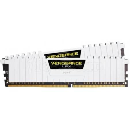 Kit Barrettes mémoire 16Go (2x8Go) DIMM DDR4 Corsair Vengeance LPX  2666Mhz (Blanc)