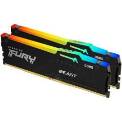 Kit Barrettes mémoire 32Go (2x16Go) DIMM DDR5 Kingston Fury Beast RGB  5600MHz (Noir)