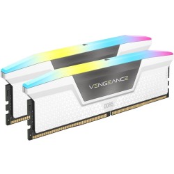 Kit Barrettes mémoire 32Go (2x16Go) DIMM DDR5 Corsair Vengeance RGB 5600MHz CL36 (Blanc)