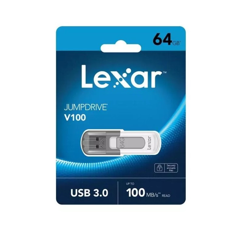 Clé USB 3.0 Lexar JumpDrive V100 - 64Go (Gris)