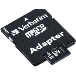 Carte mémoire Micro SD Verbatim Pro U3 - 64Go avec adaptateur