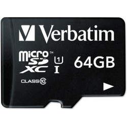 Carte mémoire Micro SD Verbatim Pro U3 - 64Go avec adaptateur