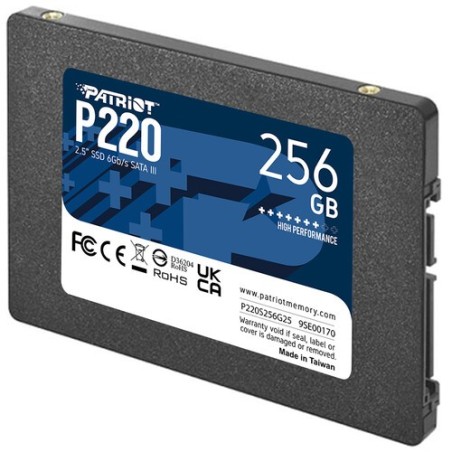 Disque SSD Patriot P220 256Go - S-ATA 2,5